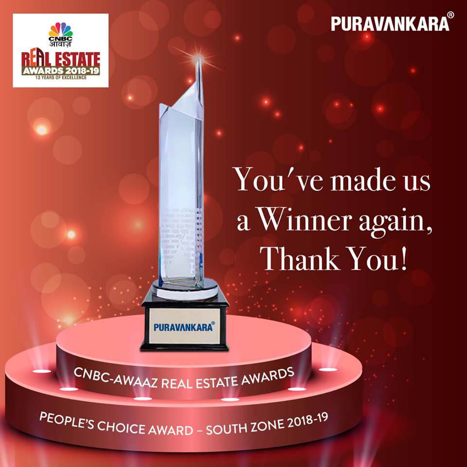 Puravankara bagged People's Choice Award - South Zone 2018-19 Update